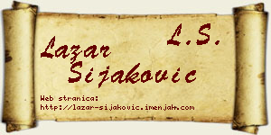 Lazar Šijaković vizit kartica